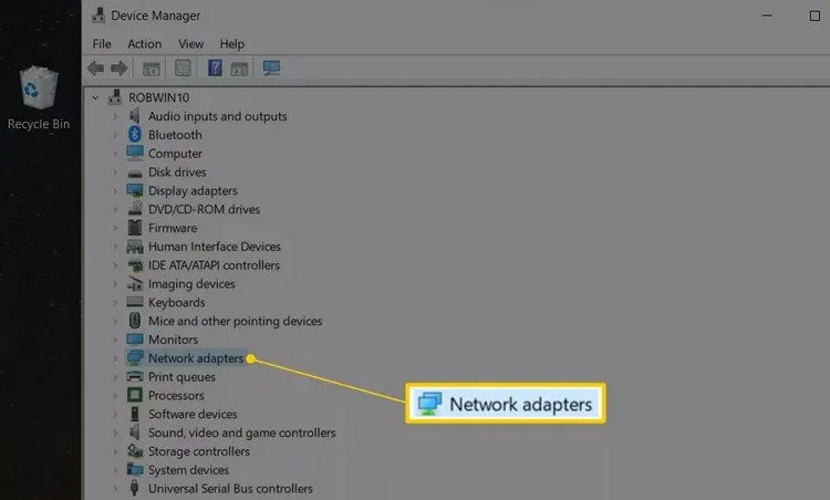 Chọn Network Adapters Chọn Network Adapters