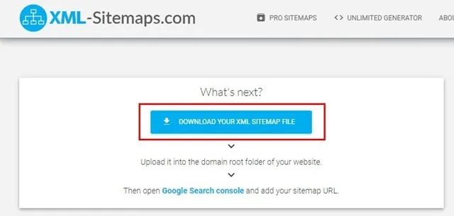 Tải XML Sitemap về Tải XML Sitemap về